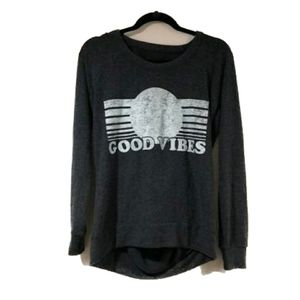 Chaser "Good Vibes" open back sweatshirt L